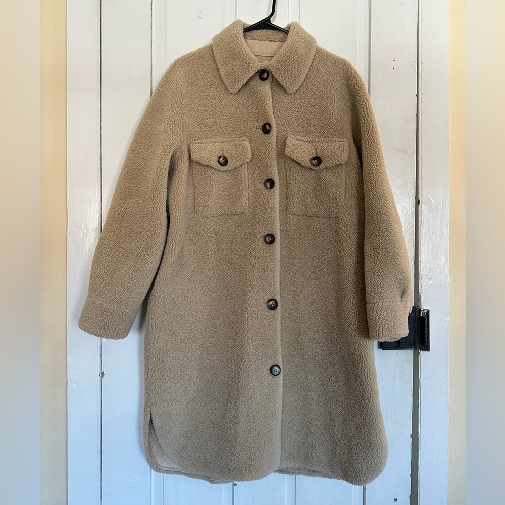 Rebecca Minkoff Women’s Large (L) Harper Teddy Sherpa Long Coat